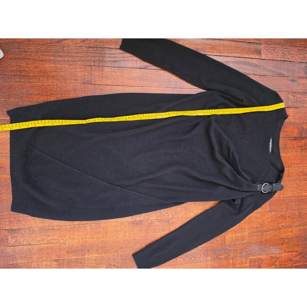 All Saints Spitalfields Black Buckle Drape accent Grunge Wool Cashmere Dress 2 - Picture 2 of 7